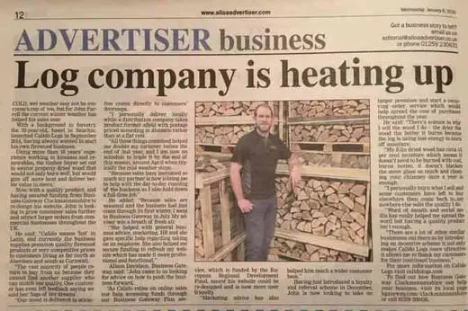 Calido Logs & Stoves is featured in the local paper - Calido Logs & Stoves