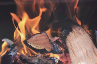 Logs burning in a fire