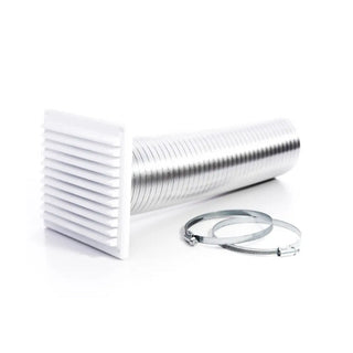 100mm Direct Air Venting Kit with 6"x6" Louvre Grill - (White)
