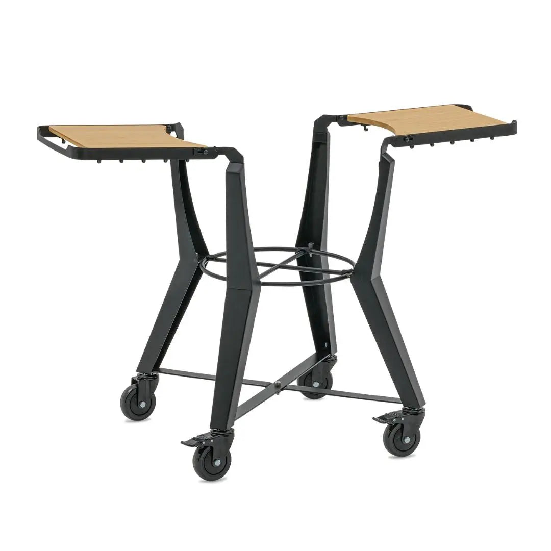 Monolith TWO 55cm Ceramic barbecue grill cart and side tables side view on a white background
