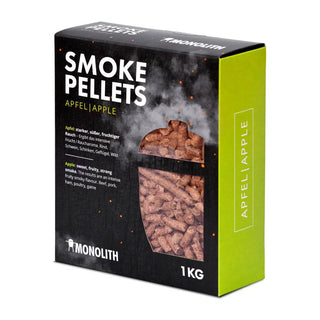 Monolith Kamado Grill Apple Wood Smoke Pellets 1kg on white background