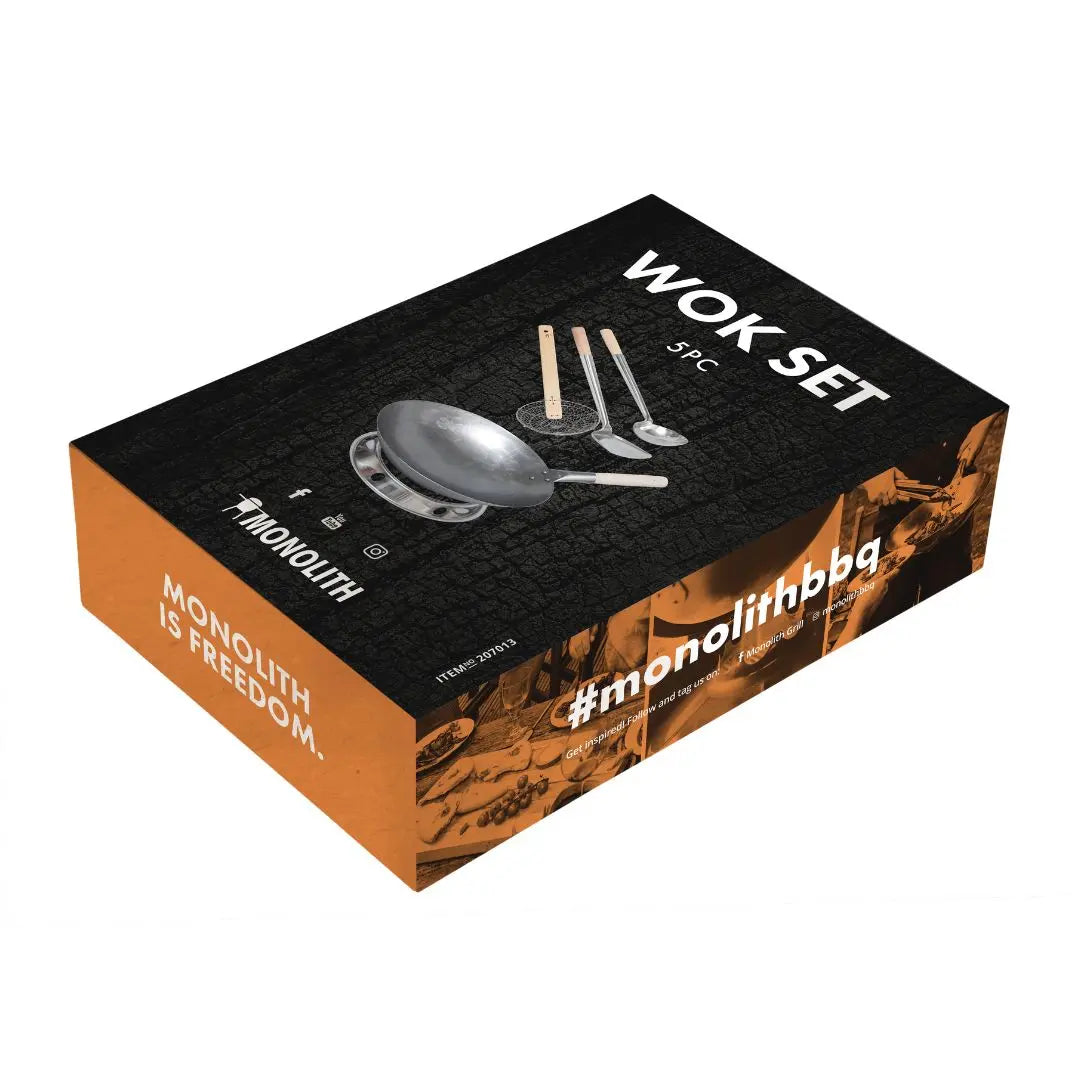 Monolith Kamado Grill Wok Set on white background