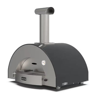 Alfa Classico 2 Pizze Hybrid Gas pizza oven with a stainless steel finish on a white background