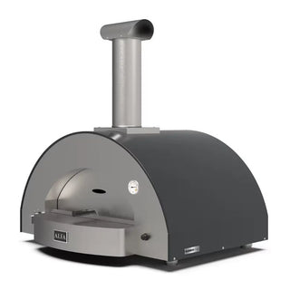 Outdoor Alfa Classico 4 Pizze Hybrid Gas pizza oven in Ardesia Grey on white background