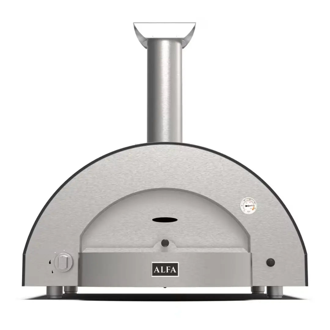 Alfa Classico 4 Pizze Hybrid Gas Ardeia Grey Pizza Oven on white background