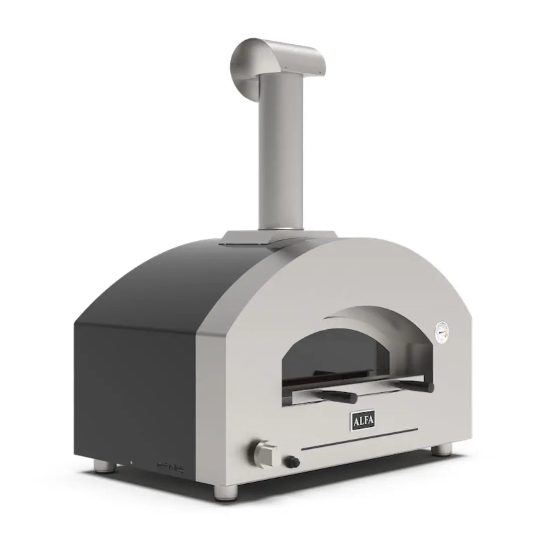 Alfa Futuro 2 Pizze Hybrid Gas Pizza Oven on a white background front side view