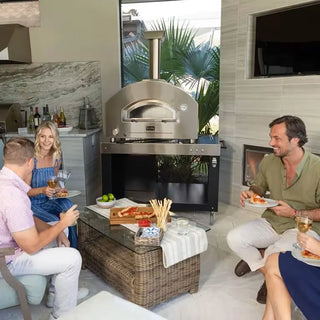 Alfa Futuro 2 Pizze Hybrid Pizza Oven - Silver Black home kitchen setting