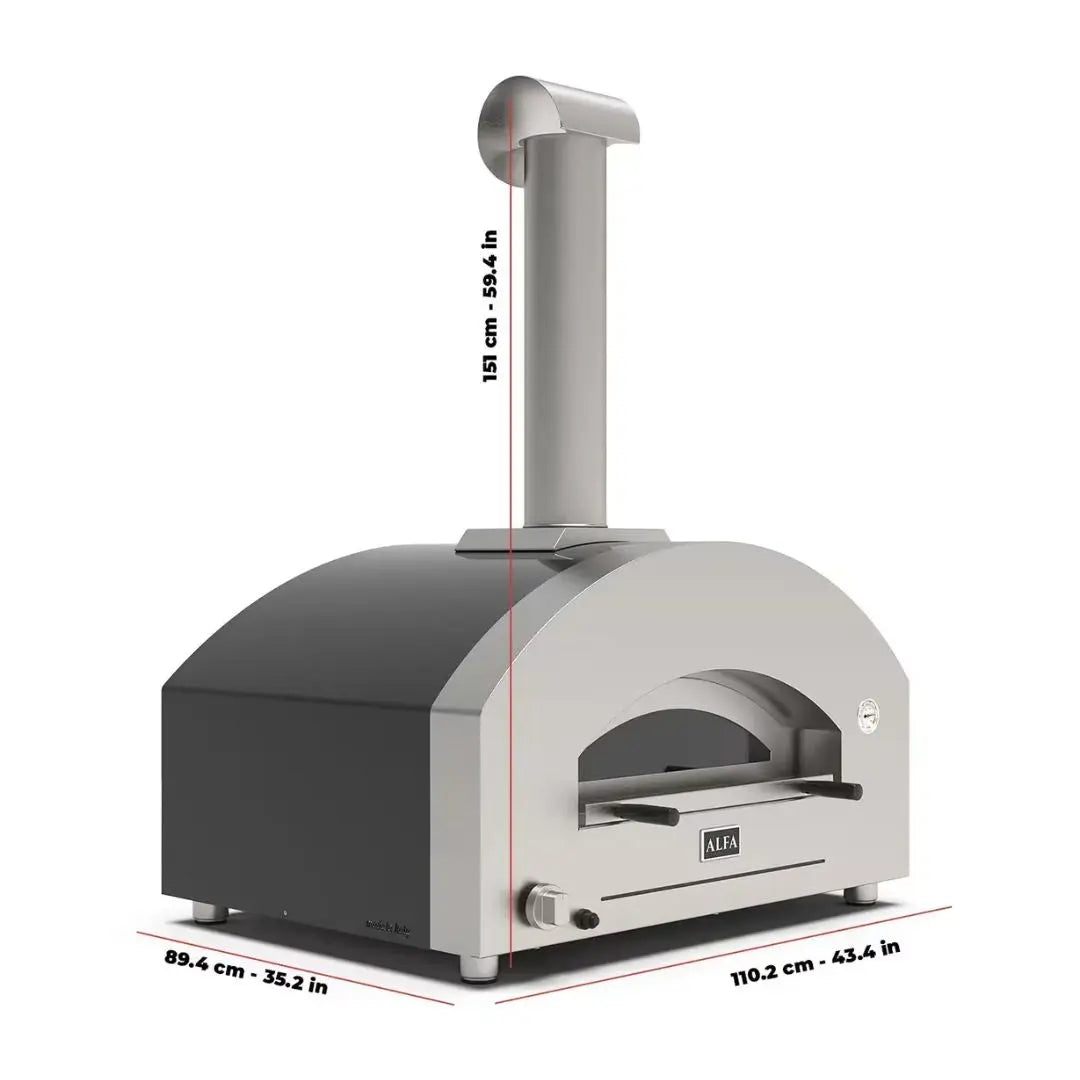 Alfa Futuro 4 Pizze Hybrid Gas Pizza Oven dimensions