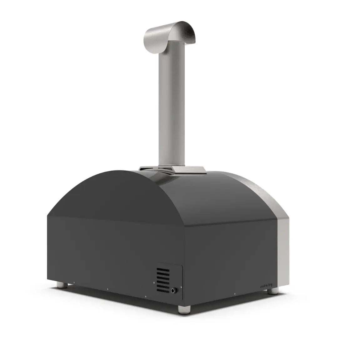Alfa Futuro 4 Pizze Hybrid Gas Pizza Oven on a white background side back view