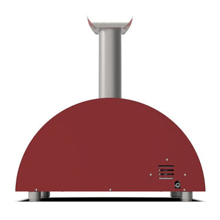 Alfa Moderno 2 Pizze Hybrid Pizza Oven in Antique Red on a white background back view