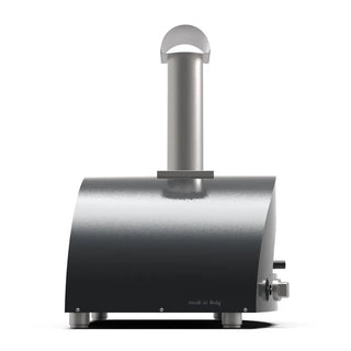 Alfa Moderno 2 Pizze Hybrid Pizza Oven in Ardesia Grey on a white background side view