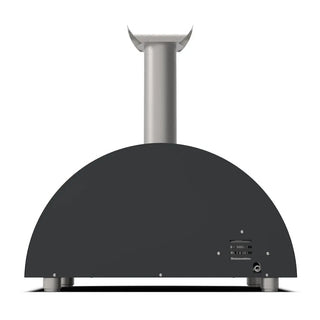 Alfa Moderno 2 Pizze Hybrid Pizza Oven in Ardesia Grey on a white background back view