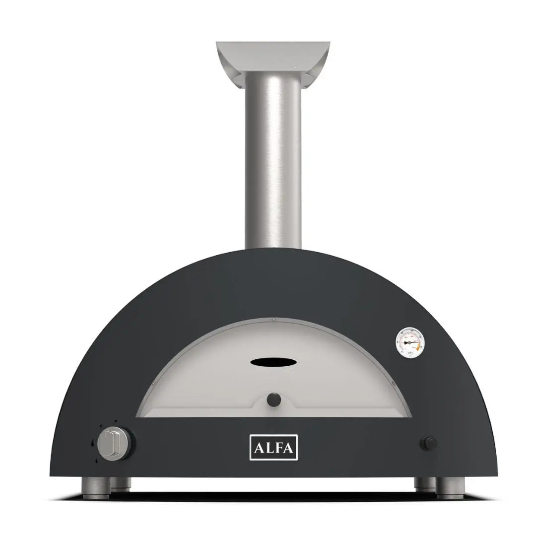 Alfa Moderno 2 Pizze Hybrid Pizza Oven in Ardesia Grey on a white background