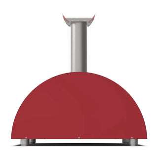 Alfa Moderno 2 Pizze Wood Fired Pizza Oven in Antique Red on a white background back view