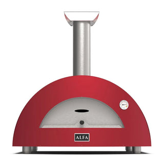 Alfa Moderno 2 Pizze Wood Fired Pizza Oven in Antique Red on a white background