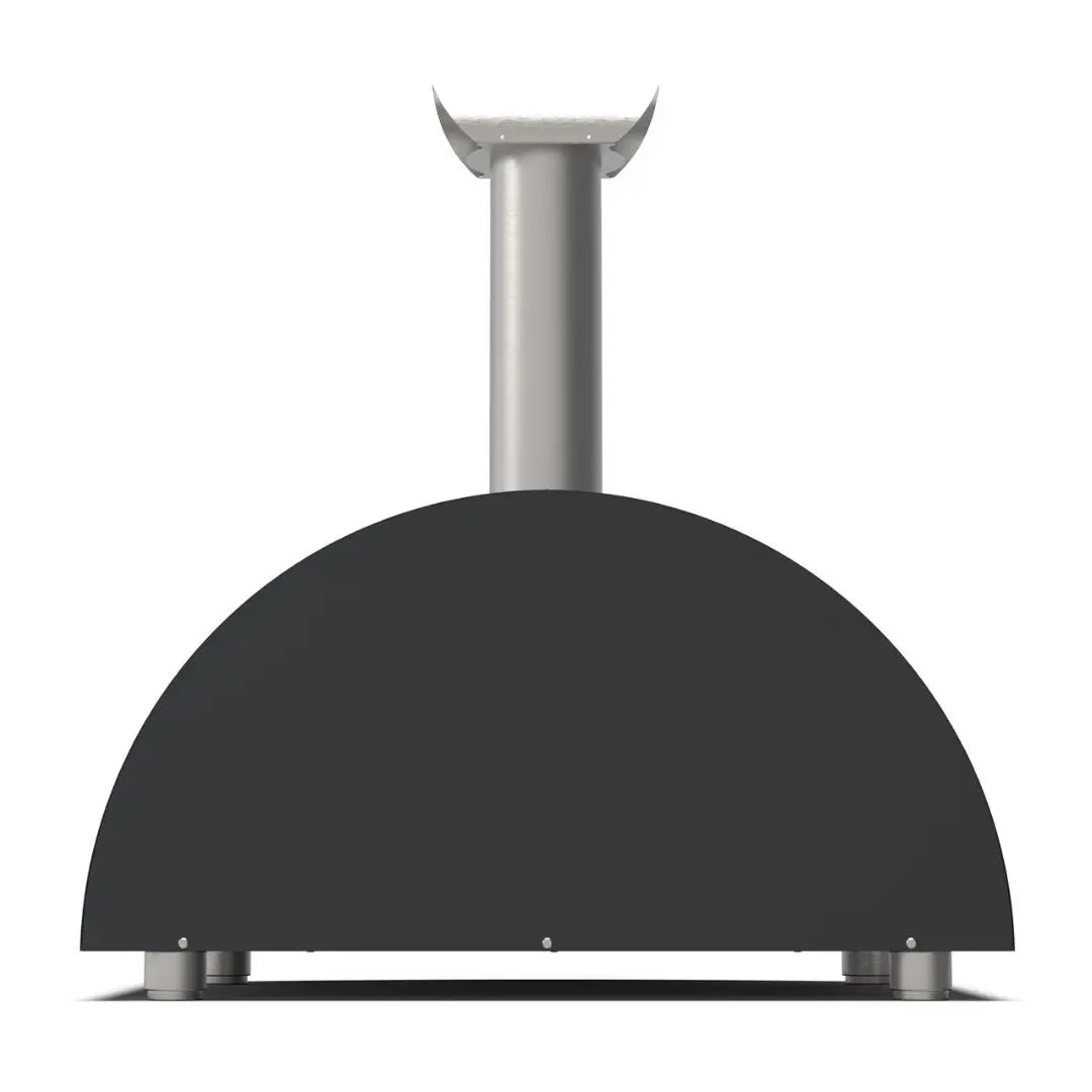 Alfa Moderno 2 Pizze Wood Fired Pizza Oven in Ardesia Grey on a white background back view