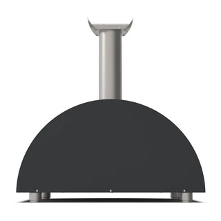 Alfa Moderno 2 Pizze Wood Fired Pizza Oven in Ardesia Grey on a white background back view