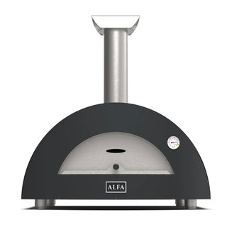 Alfa Moderno 2 Pizze Wood Fired Pizza Oven in Ardesia Grey on a white background