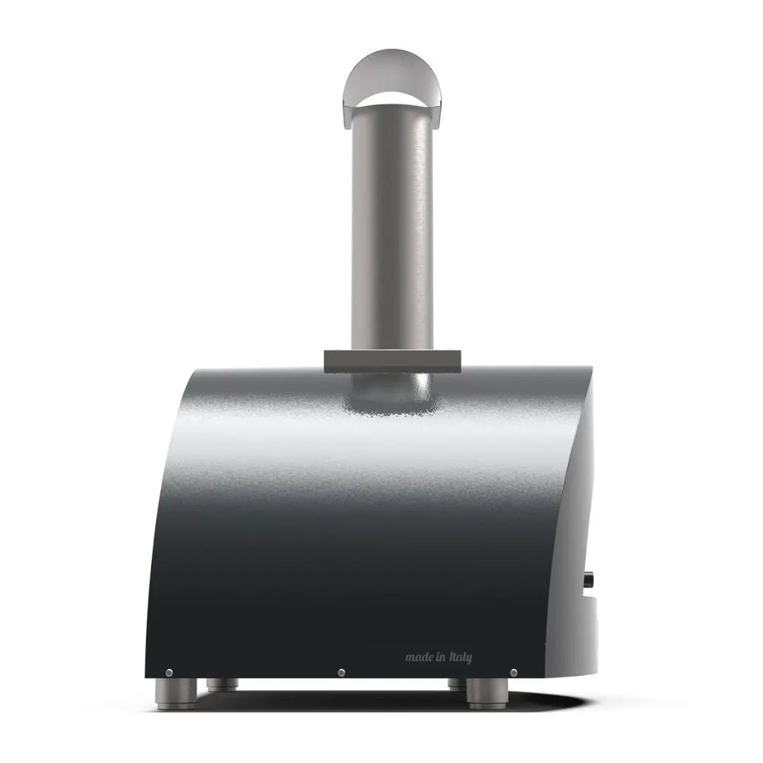 Alfa Moderno 3 Pizze Wood Fired Pizza Oven in Ardesia Grey on a white background side view