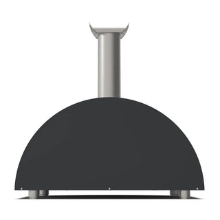 Alfa Moderno 3 Pizze Wood Fired Pizza Oven in Ardesia Grey on a white background back view