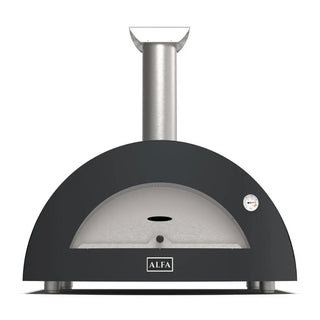 Alfa Moderno 3 Pizze Wood Fired Pizza Oven in Ardesia Grey on a white background