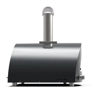 Alfa Moderno 5 Pizze Hybrid Gas Pizza Oven in Ardesia Grey on a white background side view