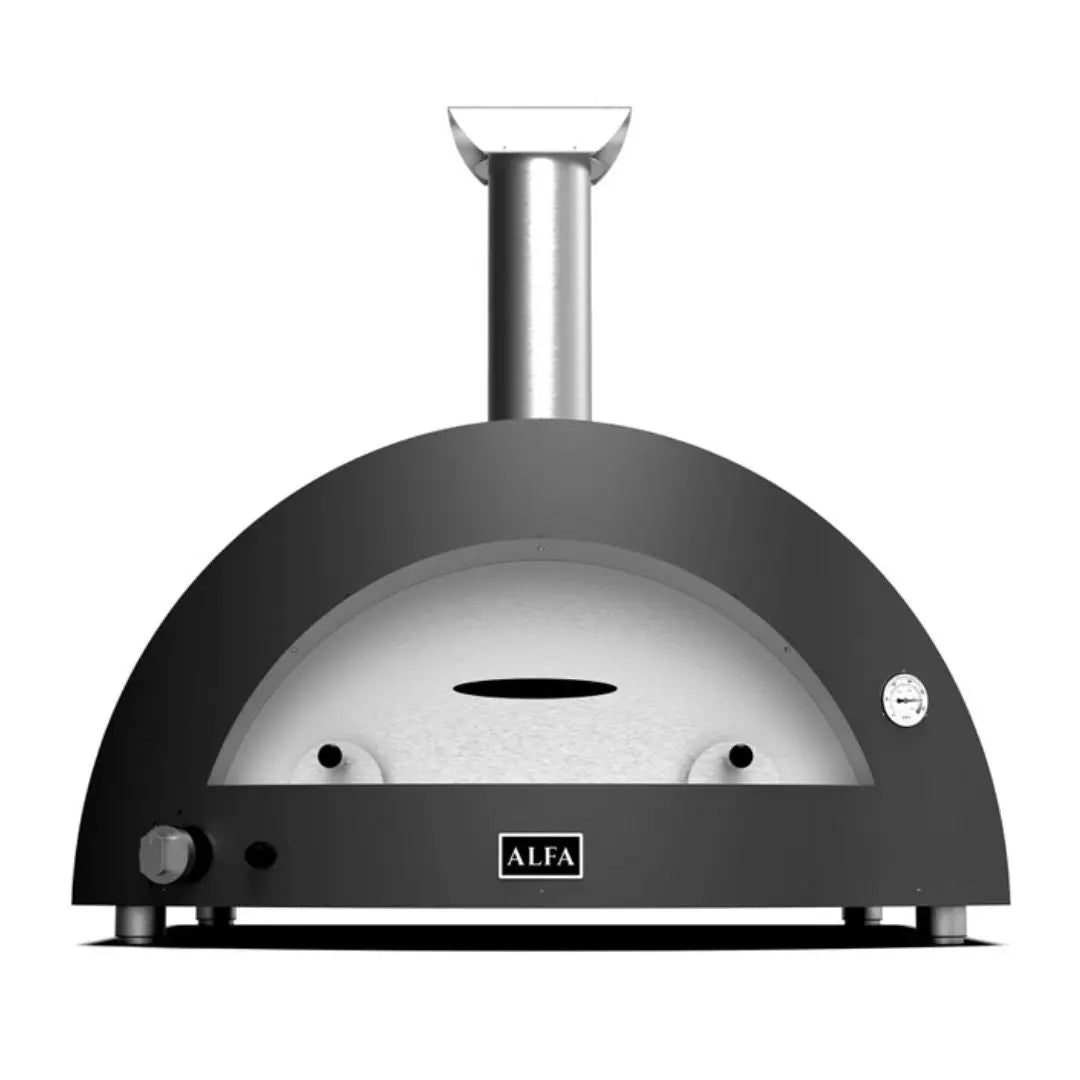 Alfa Moderno 5 Pizze Hybrid Gas Pizza Oven in Ardesia Grey on a white background