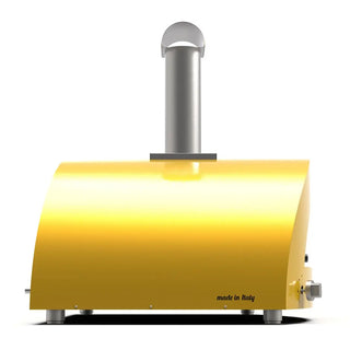 Alfa Moderno 5 Pizze Hybrid Gas Pizza Oven in Fire Yellow on a white background side view