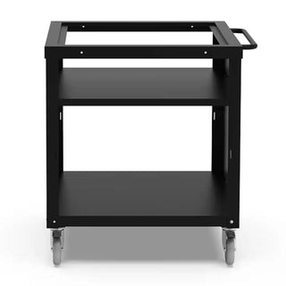 Black Alfa Cooking Station 80 Frame with two shelves on a white background
