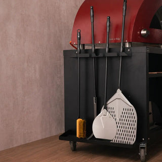 Set of Alfa pizza oven tools on integrated support stand