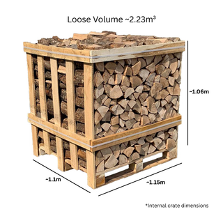 Large Kiln Dried Ash Firewood Crate - 2.23m³