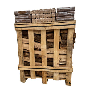 Kiln Dried Ash Value Crate & Fire Log Briquette Bundle