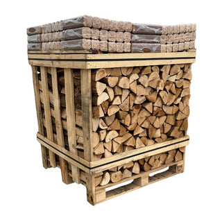 Kiln Dried Ash Value Crate & Fire Log Briquette Bundle