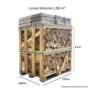 Kiln Dried Ash Crate & Fire Log Briquette Bundle