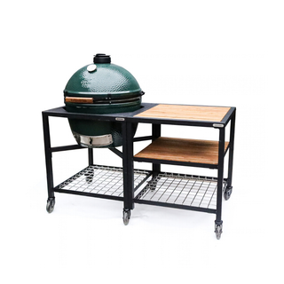 Big Green Egg Modular Nest, Expansion Frame and Acacia Shelves (with Stainless Steel insert)