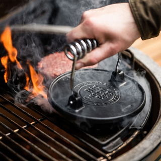 Big Green Egg Cast Iron Burger Grill Press