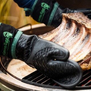 Big Green Egg Heat Resistant Silicone BBQ Mitt with Fabric Cuff