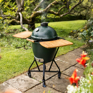Big Green Egg Integrated Nest and Acacia Shelves