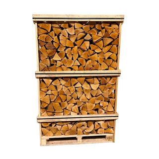 Jumbo Birch Kiln Dried Firewood Crate on  white background