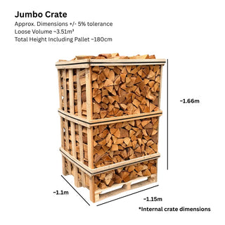 Jumbo Kiln Dried Birch Firewood Crate