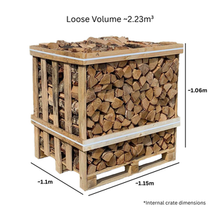 Large Kiln Dried Birch Firewood Crate - 2.23m³