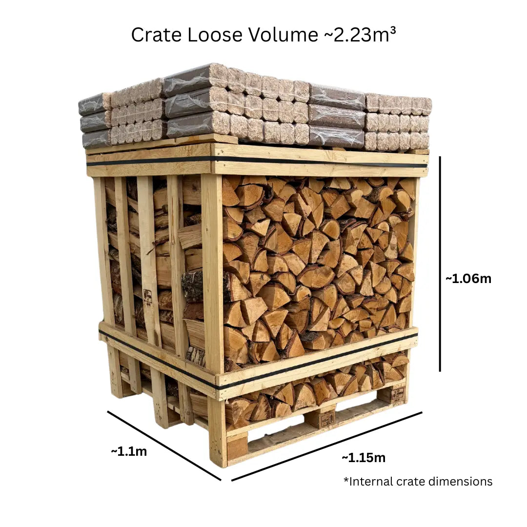 large kiln dried firewood crate loose volume 2