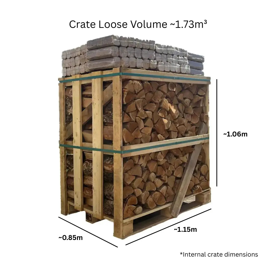 standard kiln dried birch firewood crate dimensions
