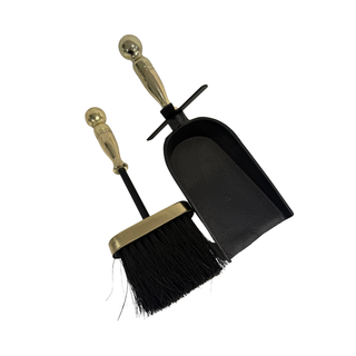 Brush and Shovel Set - Black/Brass