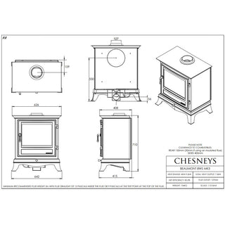 Chesneys Beaumont 8WS MK3 Series Wood Burning Stove – 7.4 kW