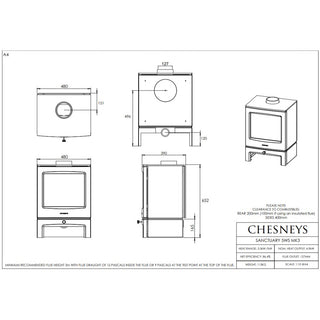 Chesneys Sanctuary 5WS Wood Burning Stove – 4.9 kW