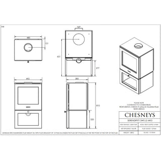 Chesneys Serendipity 5WS/LS Logstore Wood Burning Stove – 4.9 kW