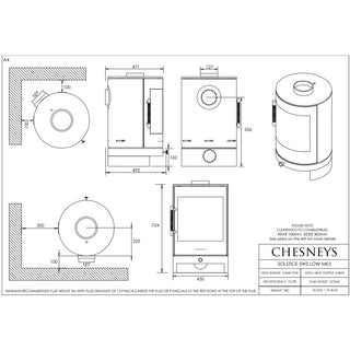 Chesneys Solstice 5WS Wood Burning Stove – 4.8 kW