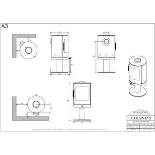Chesneys Solstice 5WS PED Pedestal Wood Burning Stove – 4.8 kW