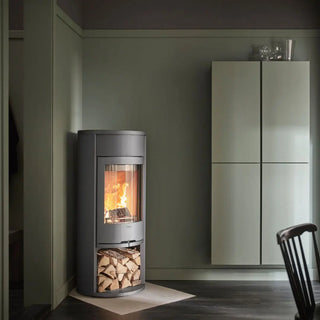 Contura 610 Style Wood Burning Stove - 6kW in dining room setting